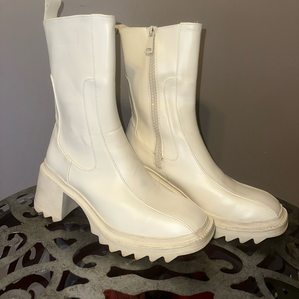 Clunky heeled boot.